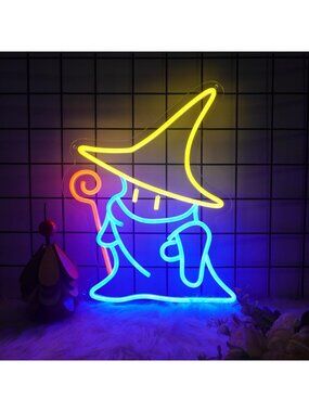 Mage Neon Sign Blue Red Yellow Dimmable LED Light Mage Neon Video Game Theme